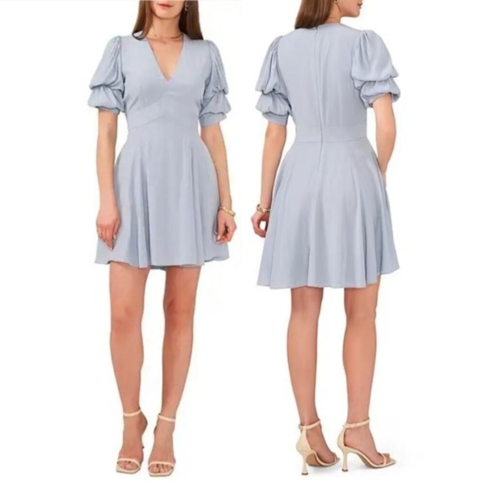 1.State Tiered Bubble Sleeve Mini Dress Formal Hoco Preppy Party Cocktail S